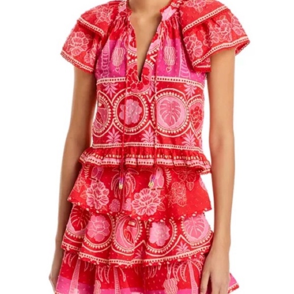 Farm Rio Summer Sunrise Blouse and Skirt Set S - Picture 2 of 16